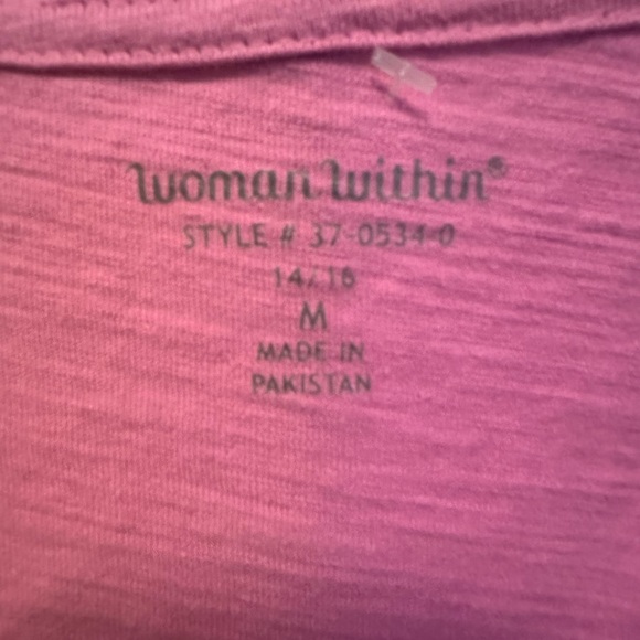 Woman Within Crochet-Trim Knit Top Size Woman Within M (14/16) - Picture 3 of 16